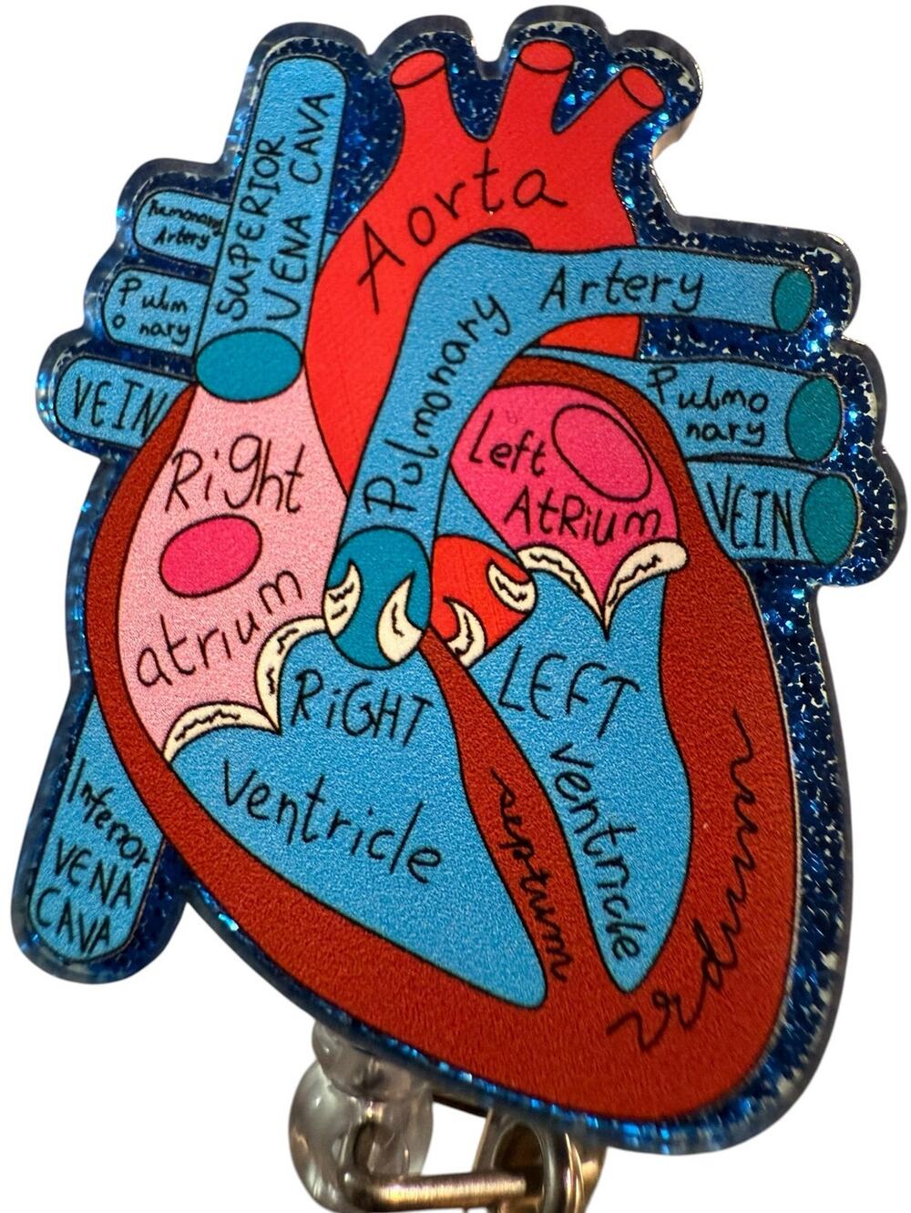 Anatomical Heart Retractable ID Badge Reel, Cardiologist, Nurse, Doctor NWT